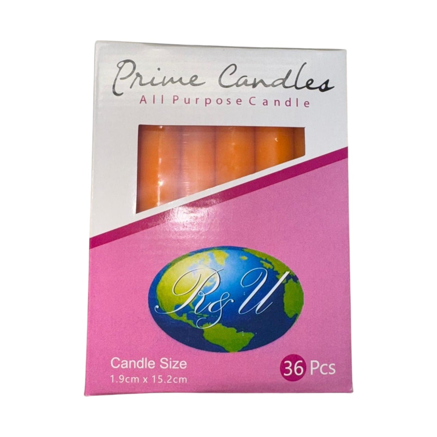 VELAS HOUSEHOLD/HOUSEHOLD CANDLES 6" 36PCS ORANGE