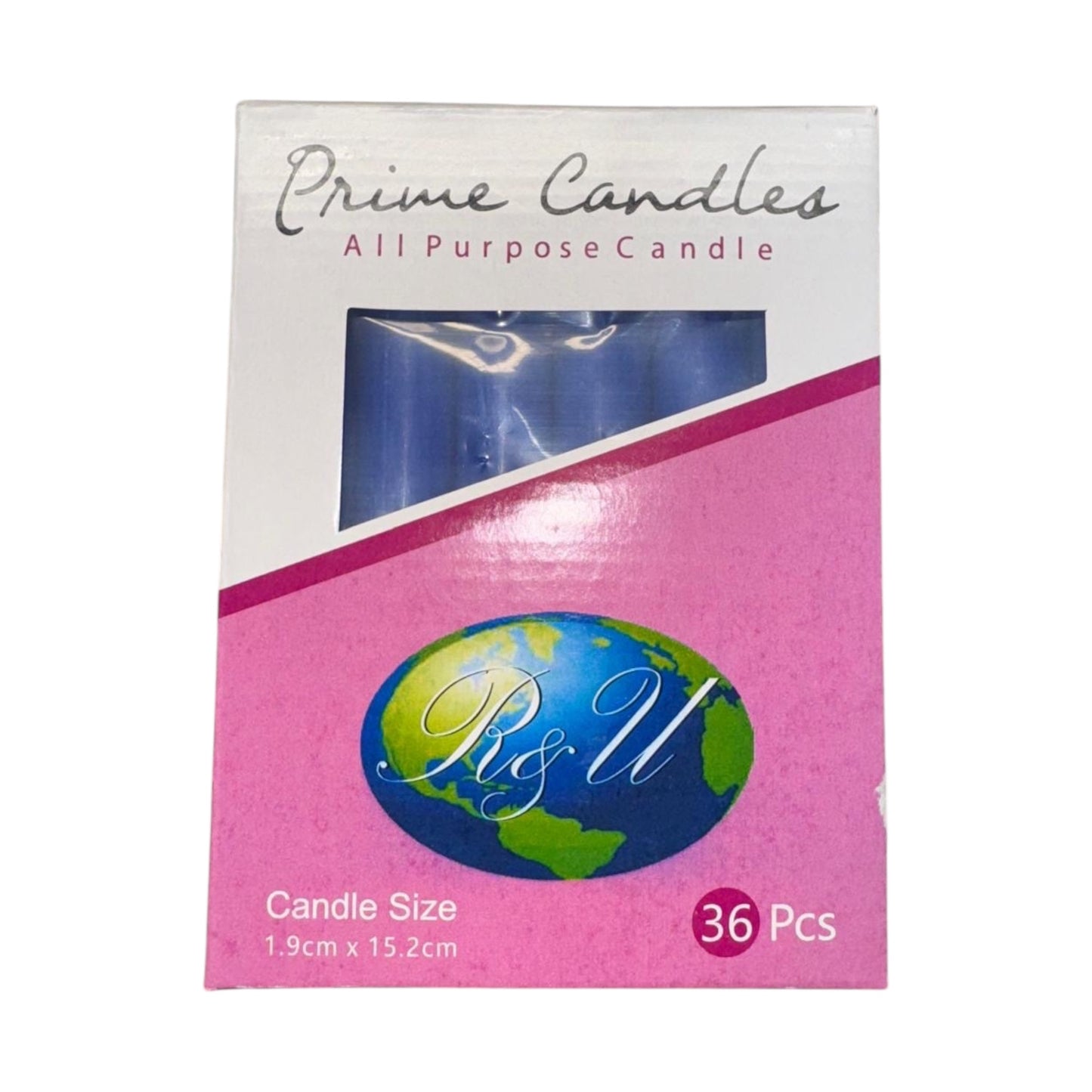 VELAS HOUSEHOLD/HOUSEHOLD CANDLES 6" 36PCS BLUE