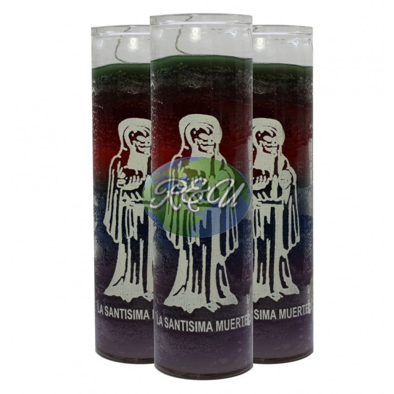 VELA SANTA MUERTE 7 COLORES/HOLY DEATH CANDLE 7 COLORS