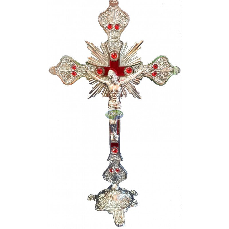 CRUCIFIJO PLATEADO CON BASE/SILVER CRUCIFIX WITH BASE