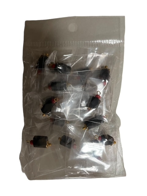 12 azabaches diamantados de 7 mm montados