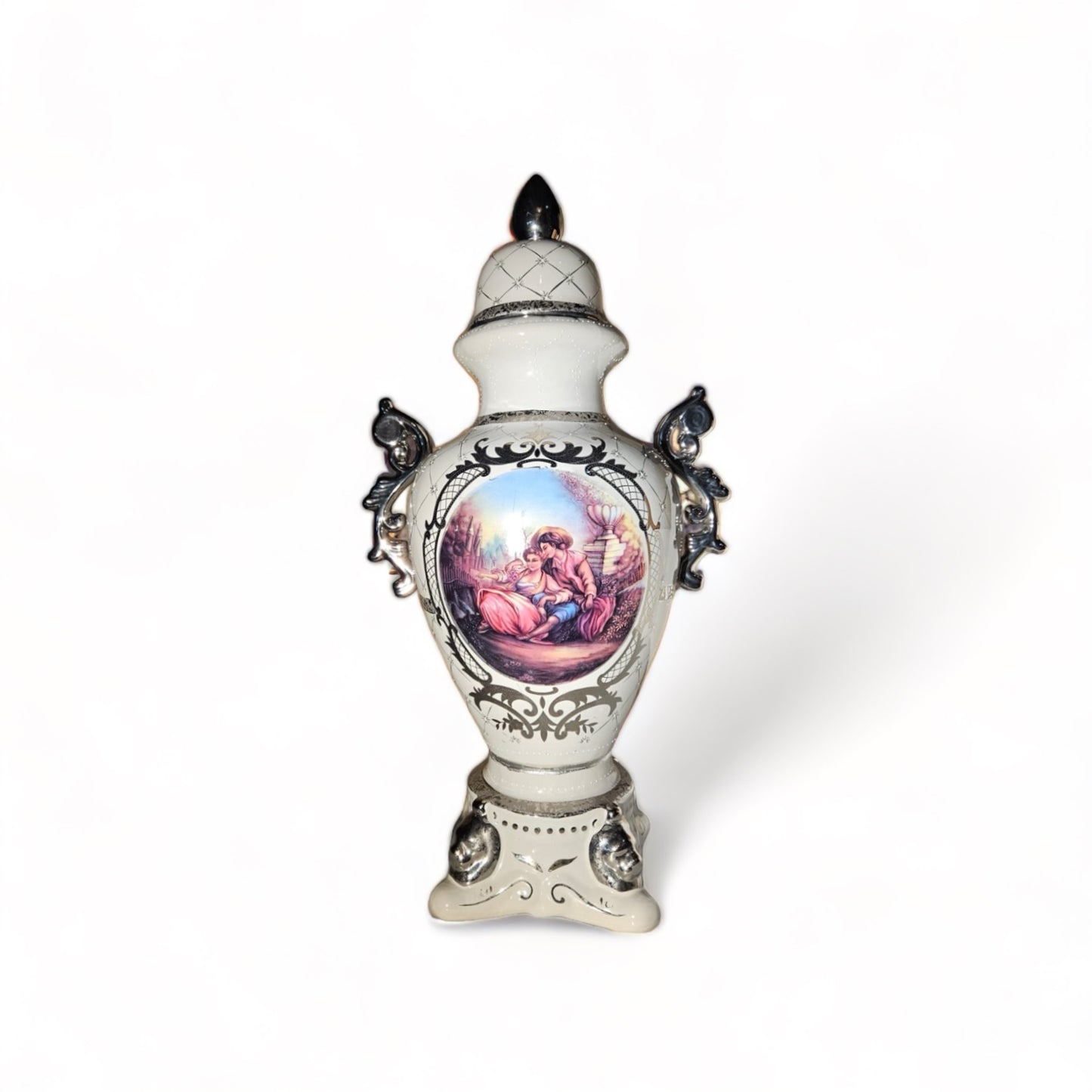 TROFEO DE PORCELANA BLANCO Y PLATEADO 36'' RU4846 / TROFEO DE PORCELANA BLANCO Y PLATA 36'' RU4846 1PC