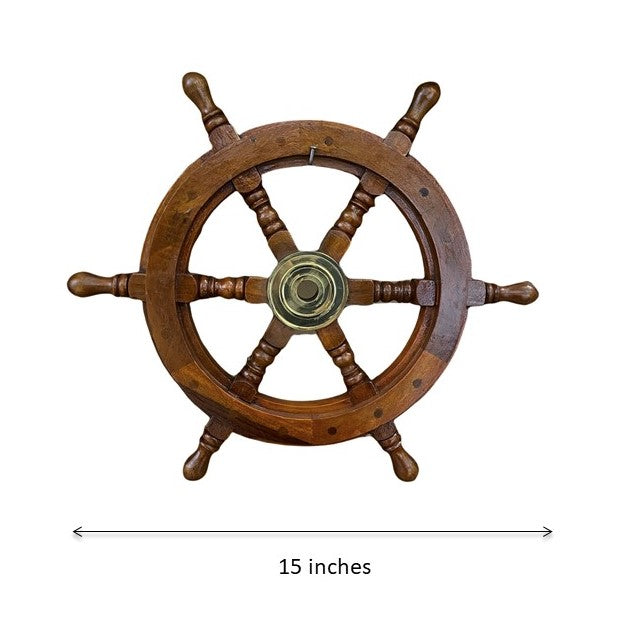 Timon Náutico de Madera 15'' Diametro