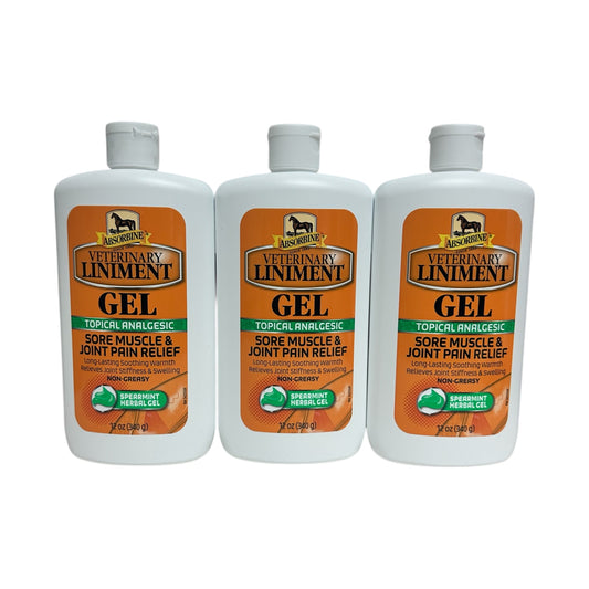 Absorbine Veterinary Liniment Gel ,12oz Bottle 3-Pack