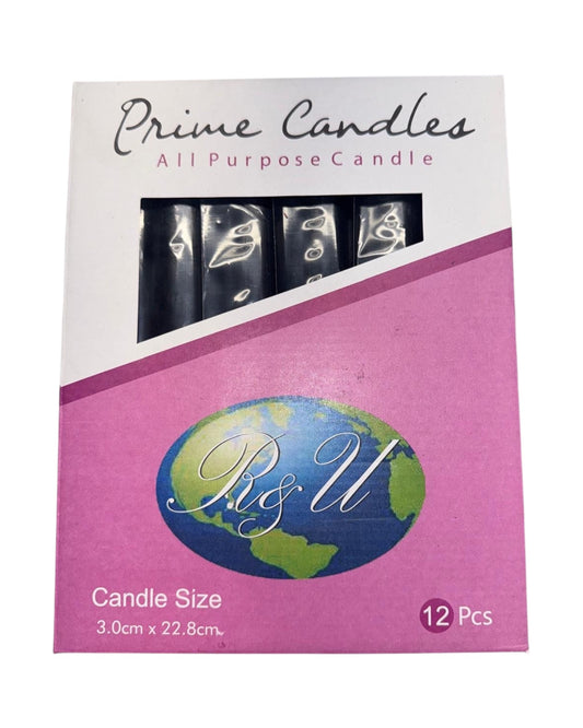 Jumbo Pillar Candle-Spiritual 9" Black  12 pcs