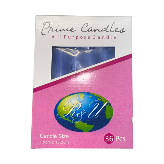 VELAS HOUSEHOLD/HOUSEHOLD CANDLES 6" 36PCS BLUE