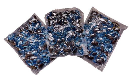 100pcs Water Drop Shaped AB Glass Rhinestones  Light blue ( 3 Pack Set )