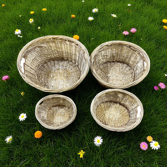 Willow Baskets Oval  Handmade 4 Pcs Set