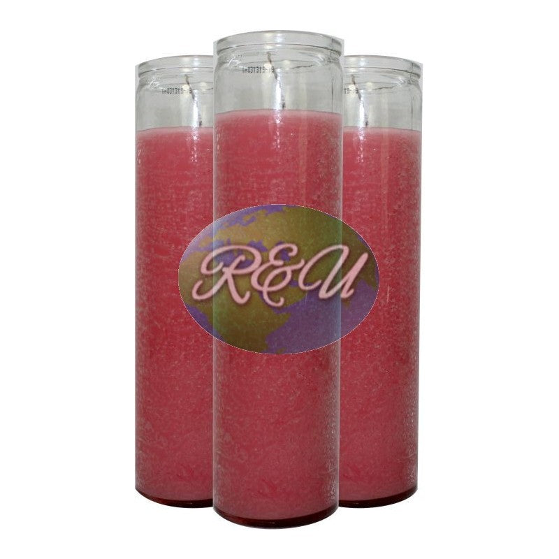 VELAS ROSADA DE CRISTAL/GLASS PINK CANDLE