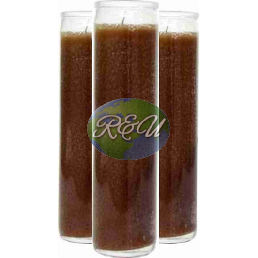 VELAS  CARMELITA DE CRISTAL/GLASS BROWN CANDLE