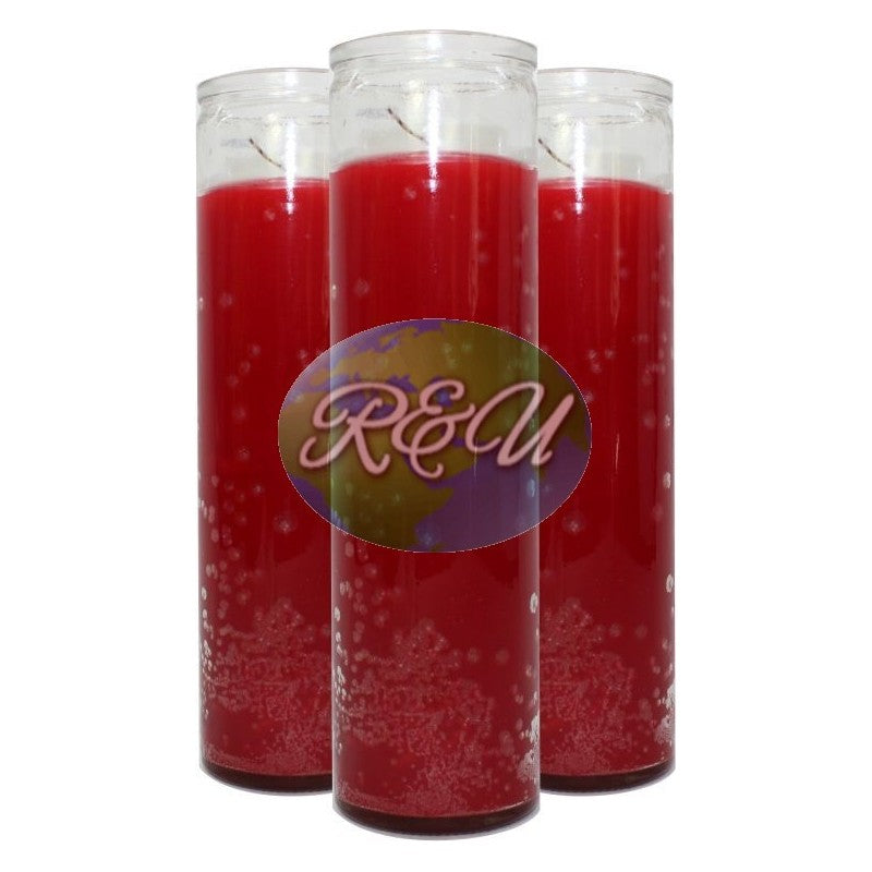 VELAS ROJAS DE CRISTAL/GLASS RED CANDLE