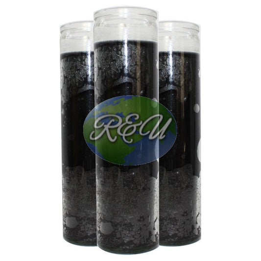 VELAS  NEGRA DE CRISTAL/GLASS BLACK CANDLE