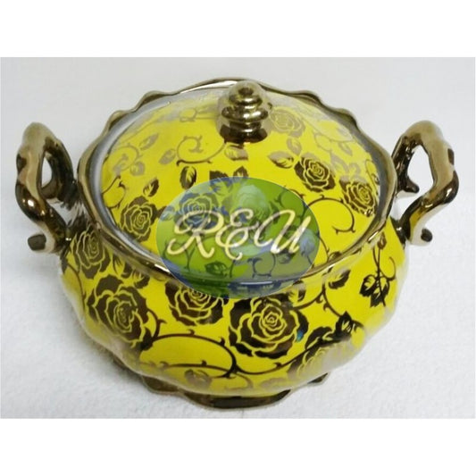 SOPERA AZA AMARILLA/YELLOW TUREEN WITH FLOWERS