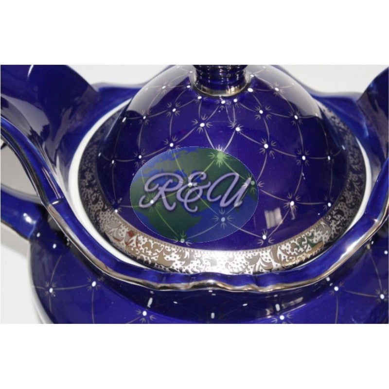 SOPERA OREJA GRANDE AZUL Y PLATA/BIG EAR TUREEN BLUE & SILVER