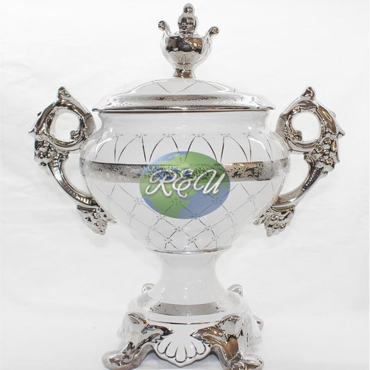 TROFEO BLANCO Y PLATA/WHITE AND SILVER TROPHY 16"