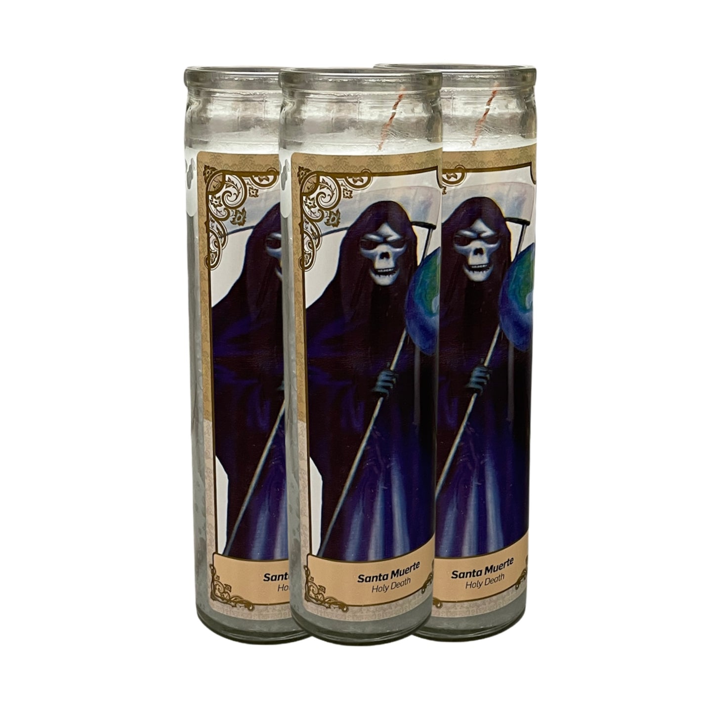 VELA SANTA MUERTE BLANCA/HOLY DEATH WHITE CANDLE BY DZ