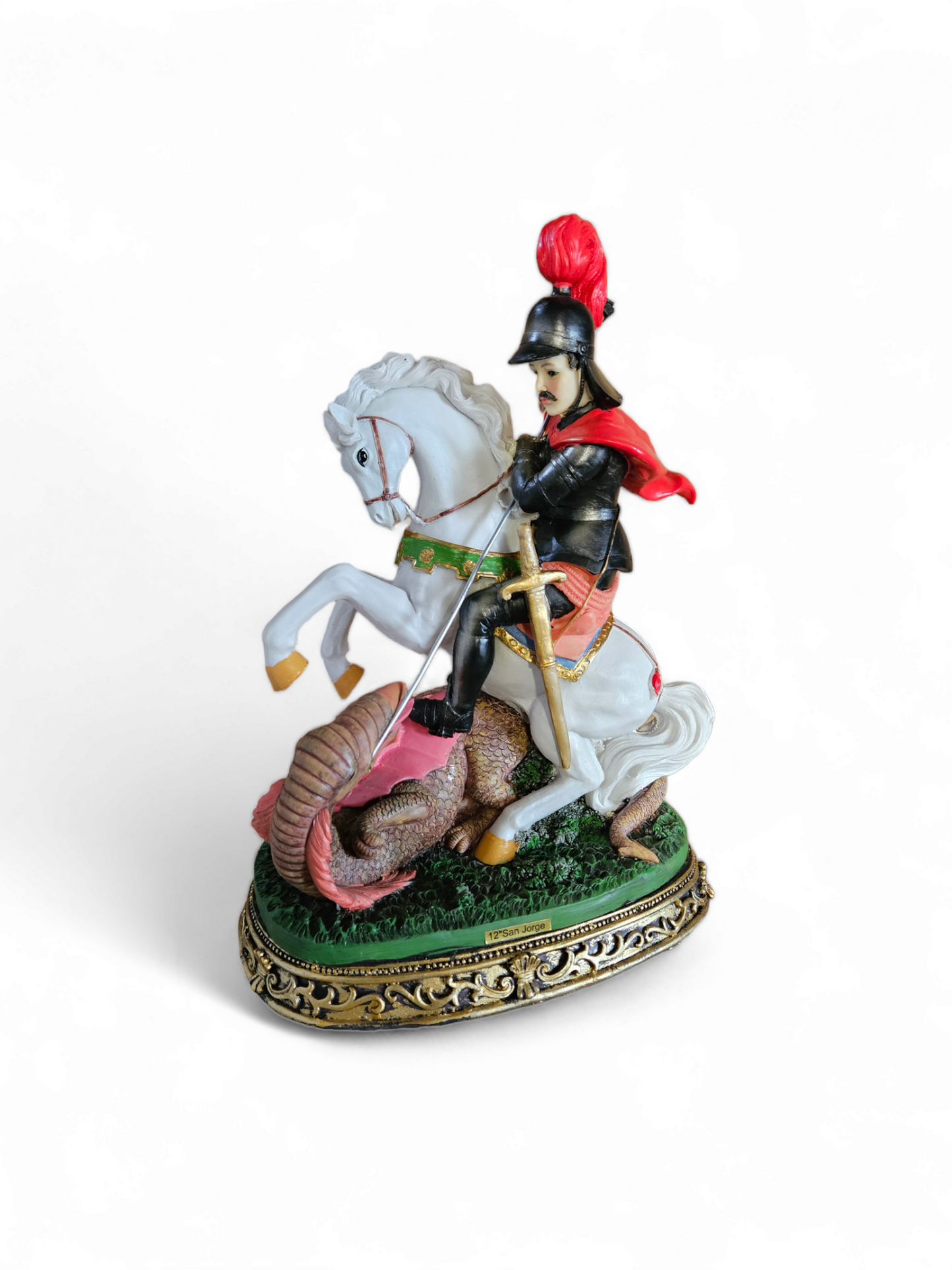 IMAGEN DE SAN JORGE A CABALLO 12'' / SAN GEORGE ON HORSE STATUE 12'' 1PC