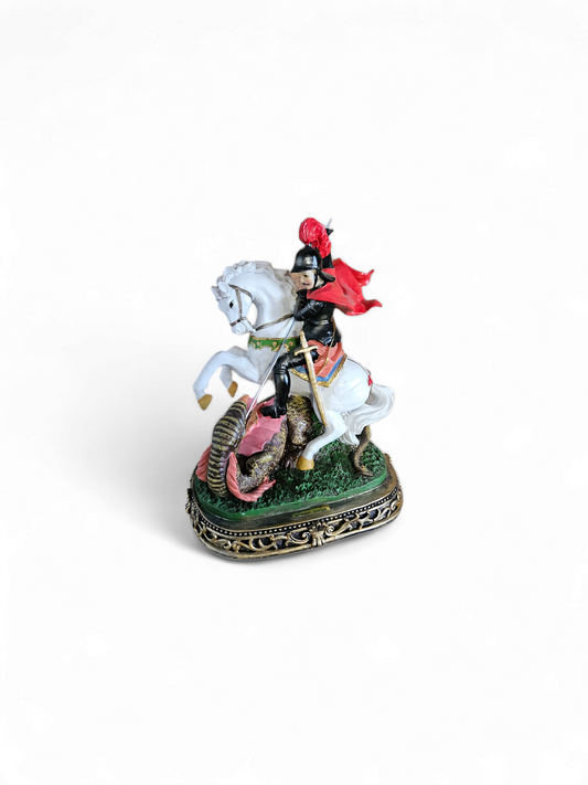 IMAGEN DE SAN JORGE A CABALLO 8'' / SAN GEORGE ON HORSE STATUE 8'' 3PCS SET