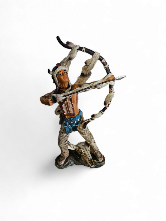 IMAGEN DE INDIO CON ARCO Y FLECHA 20'' / INDIAN DRAW THE BOW STATUE 20'' 1PC