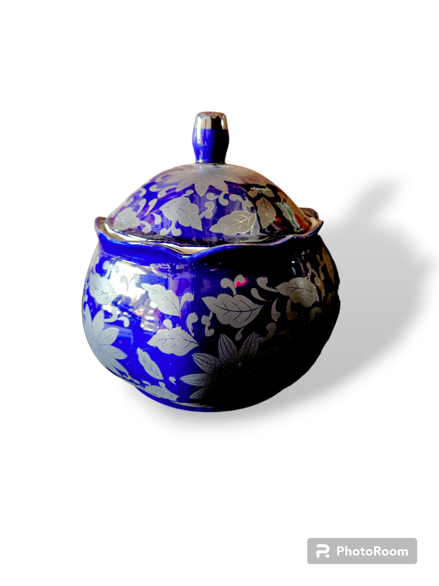 SOPERA FLOR DE LOTTO AZUL Y PLATEADA 11031B-2BGP / BLUE AND SILVER LOTUS FLOWER TUREEN 11031B-2BGP 1PC