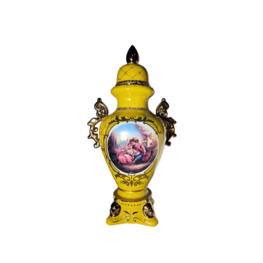 TROFEO DE PORCELANA AMARILLO Y DORADO 36'' RU4839 / YELLOW AND GOLD PORCELAIN TROPHY 36'' RU4839 1PC