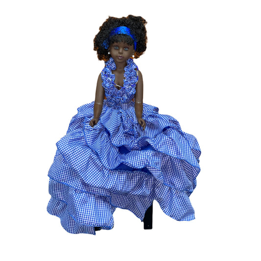 MUNECA DE YEMAYA DE GINGA 30''/GINGAM YEMAYA DOLL 30''